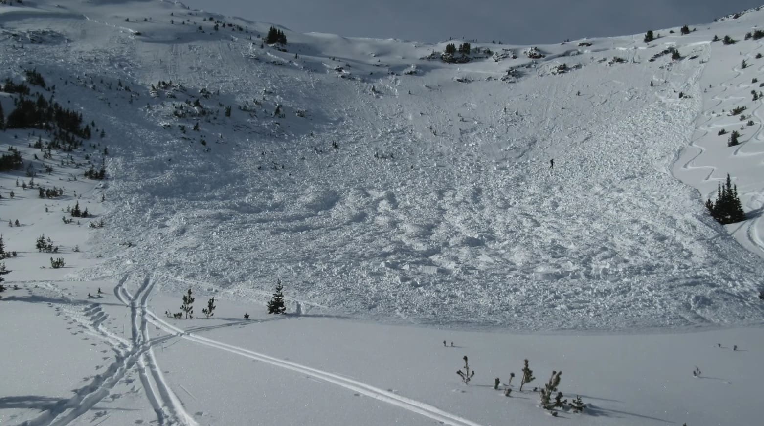 Video Montana Skier Triggers Massive Avalanche After Skiing Entire Slope