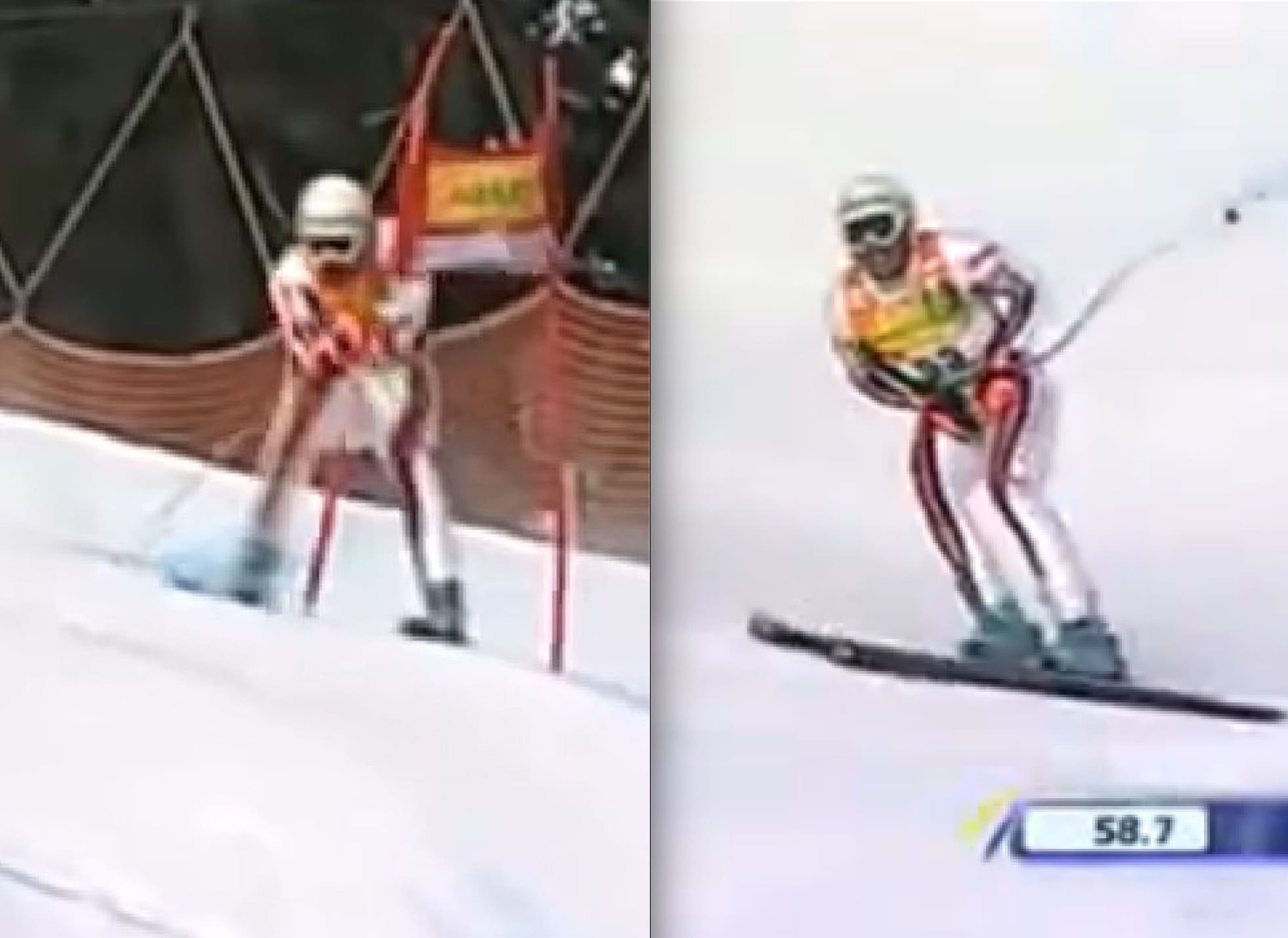 Slalom Gate To The Groin...The Most Painful of Ski Crashes
