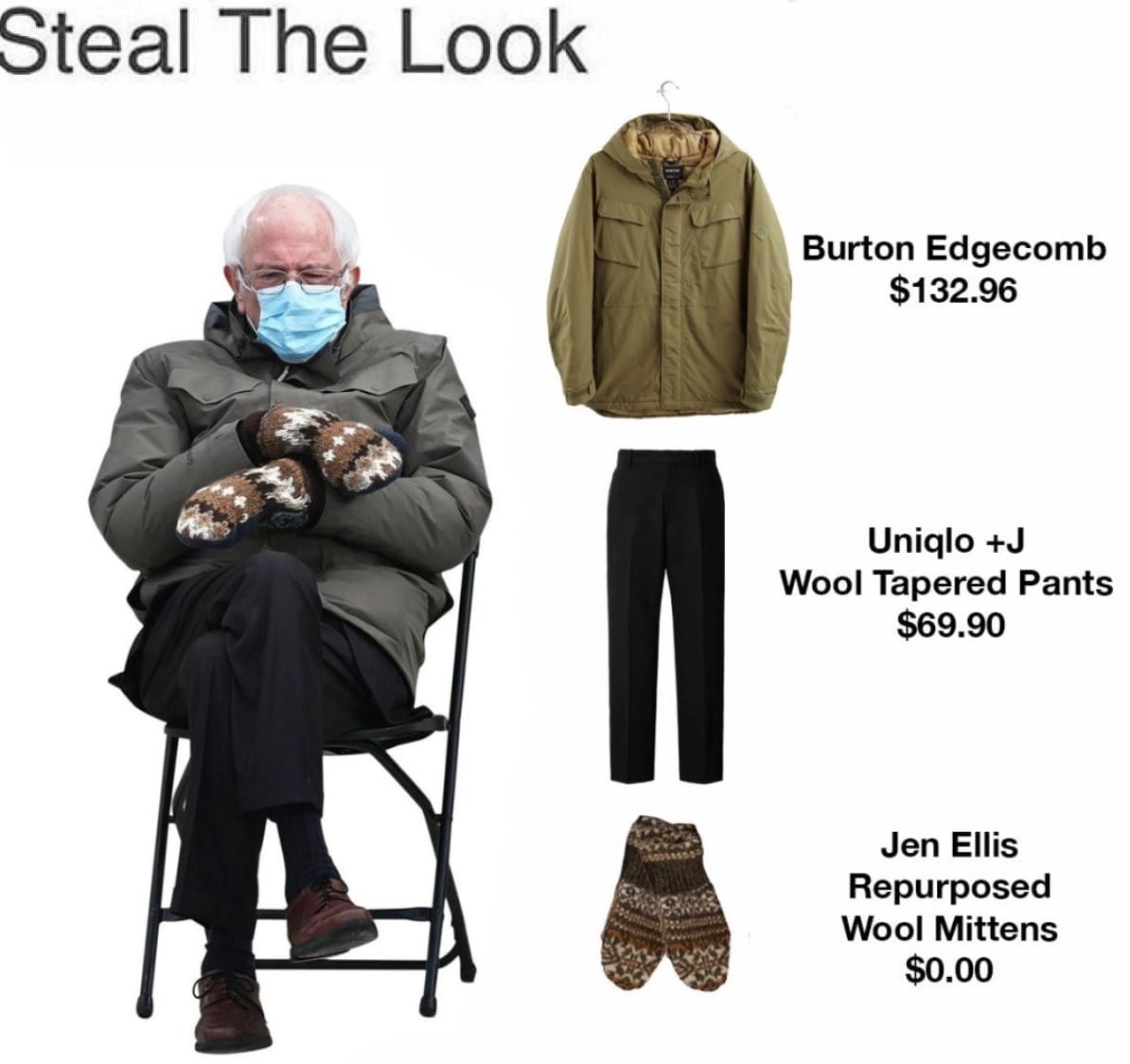 Bernie Sander’s Inauguration Outfit Goes Viral (Burton Jacket