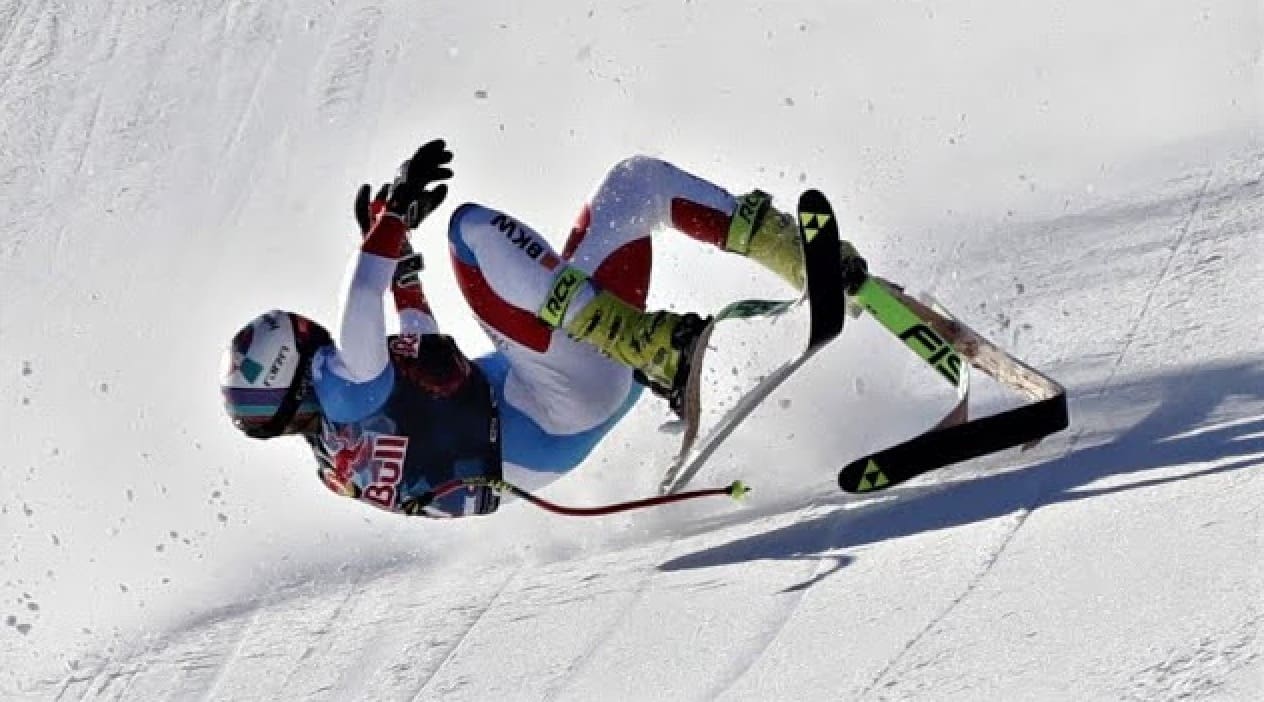 VIDEO: Racer Crumples Skis Crashing @ 90mph