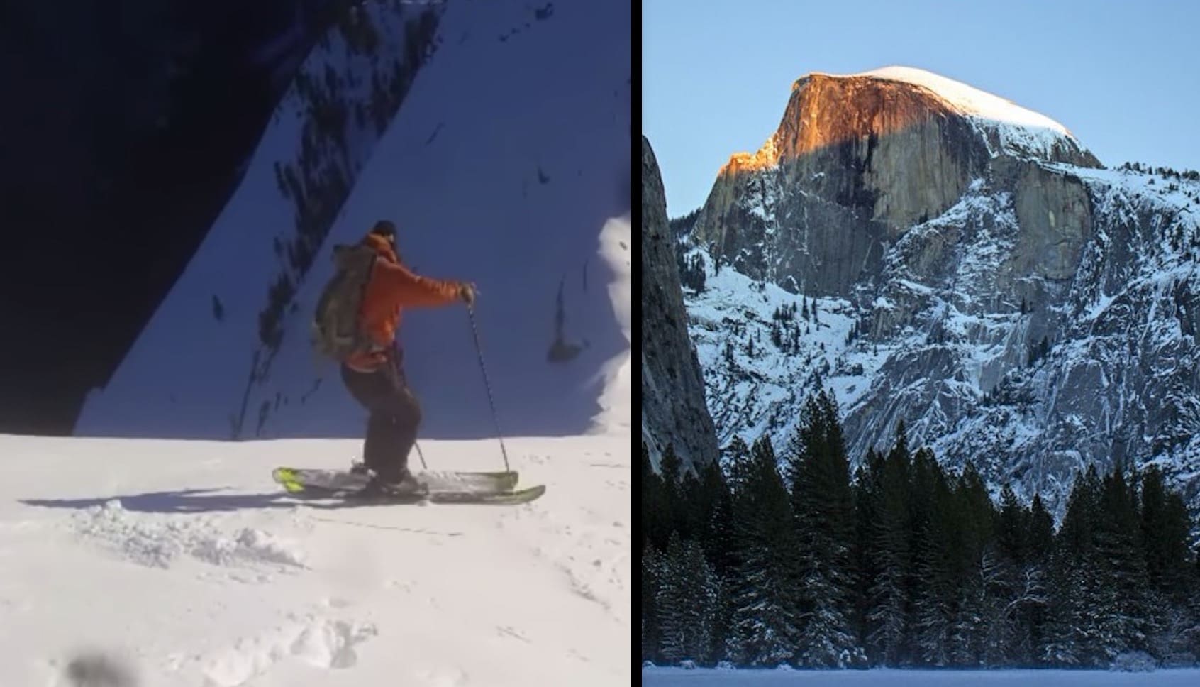 Half Dome in Yosemite Skied For The First Time