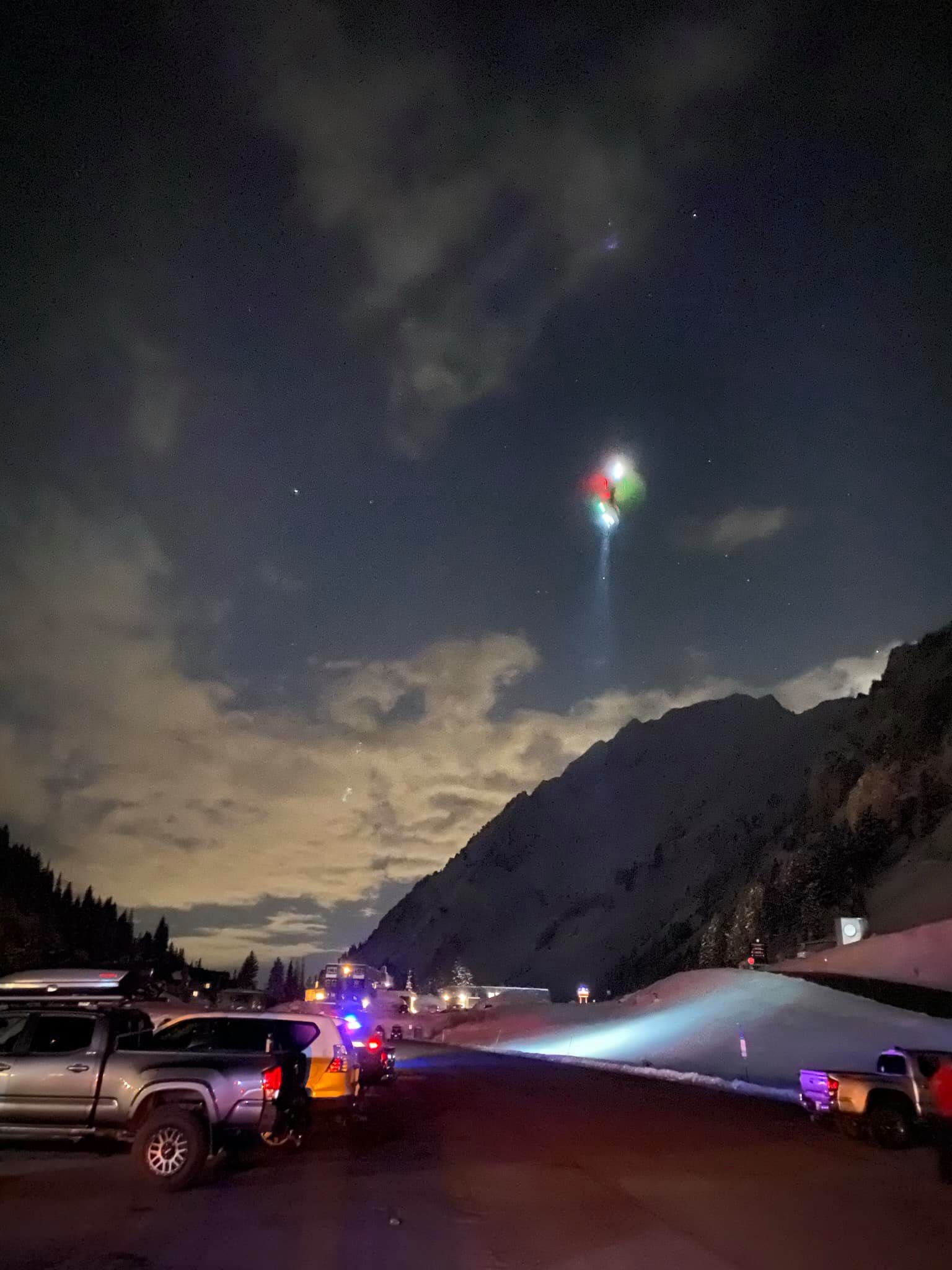 "Cliffed Out" Skiers Require Night Helicopter Rescue in Little Cottonwood Canyon