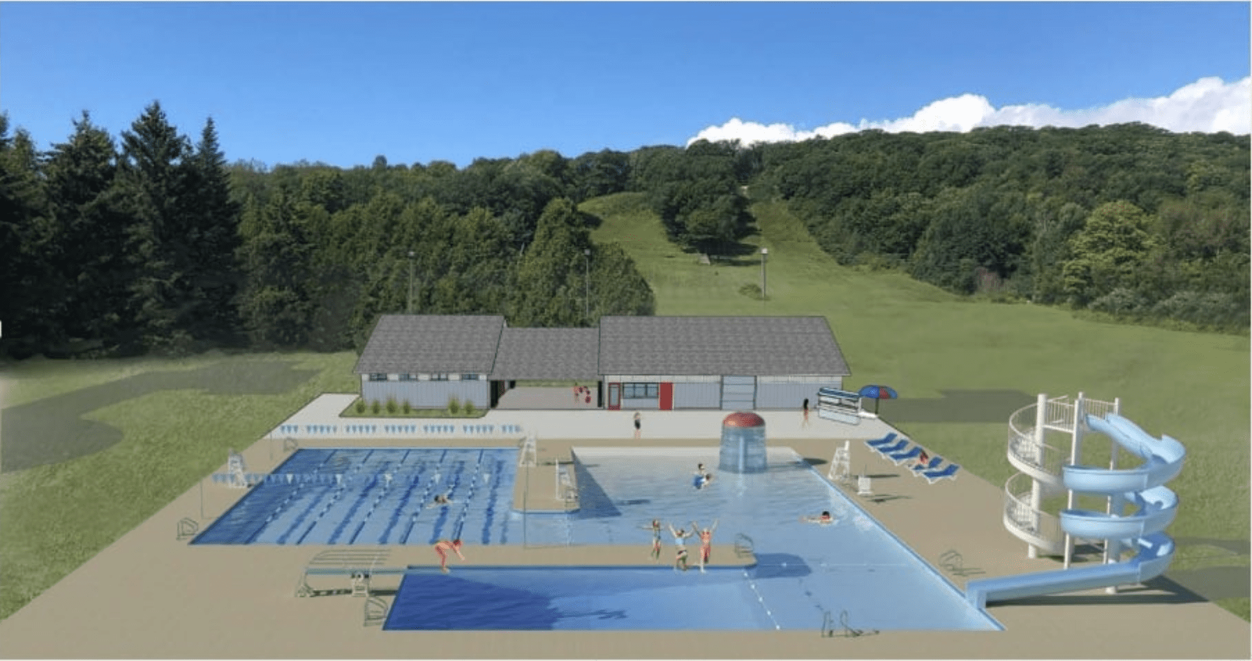 Small Vermont Ski Hill Opens New Lodge, Begins Building Swimming Pool