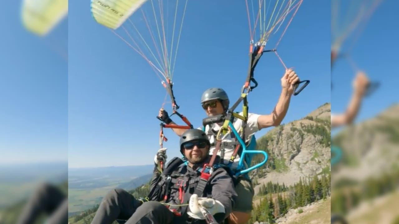 WATCH: The First Tandem Adaptive Paraglide Flight off Jackson Hole's Rendezvous Mountain