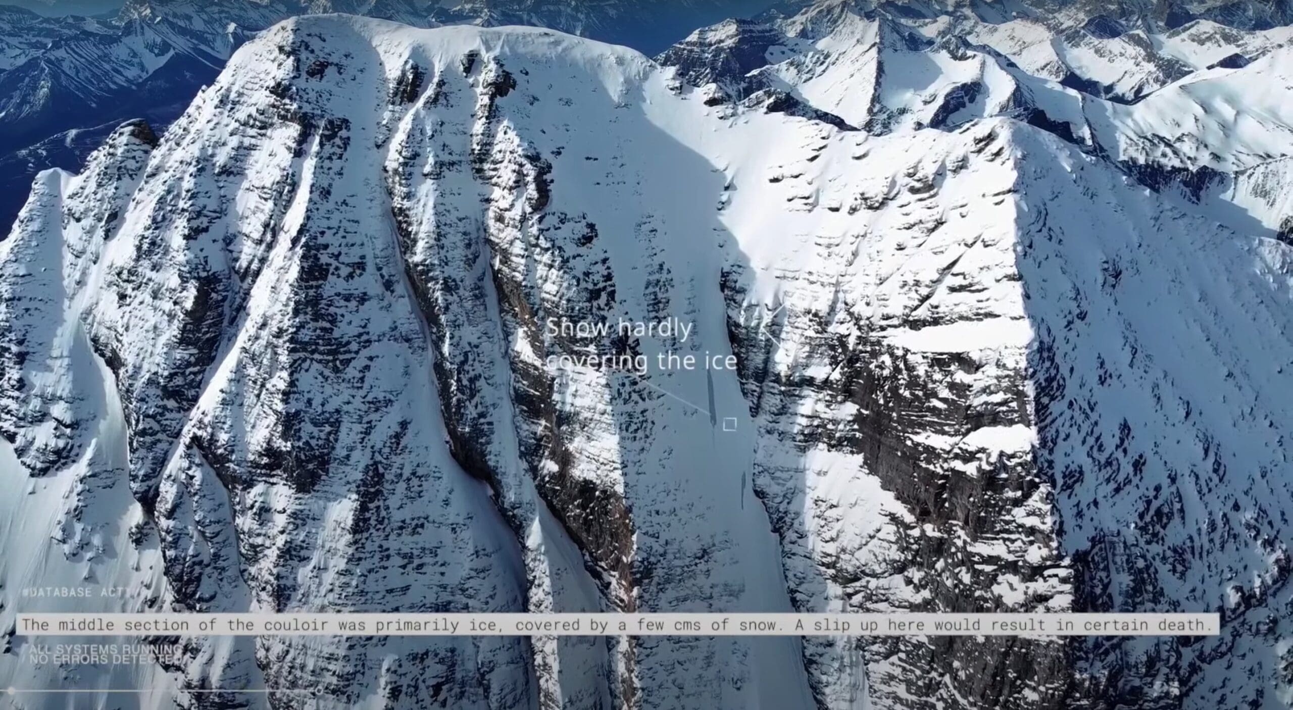 VIDEO No Fall Zone Skiing in The Canadian Rockies…North Couloir of Mt