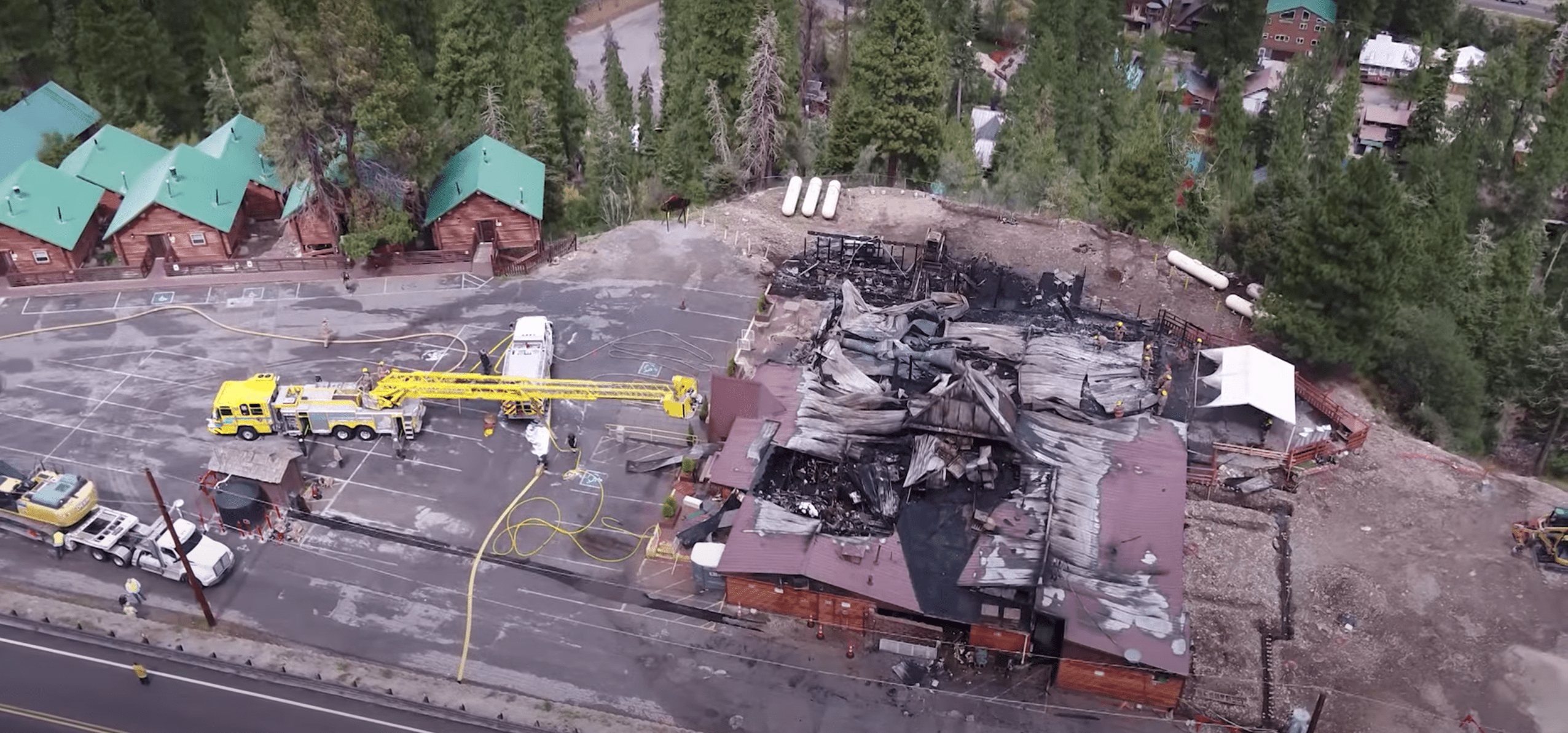 Mount Charleston Lodge Near Lee Canyon Ski Resort Burns Down from Fire