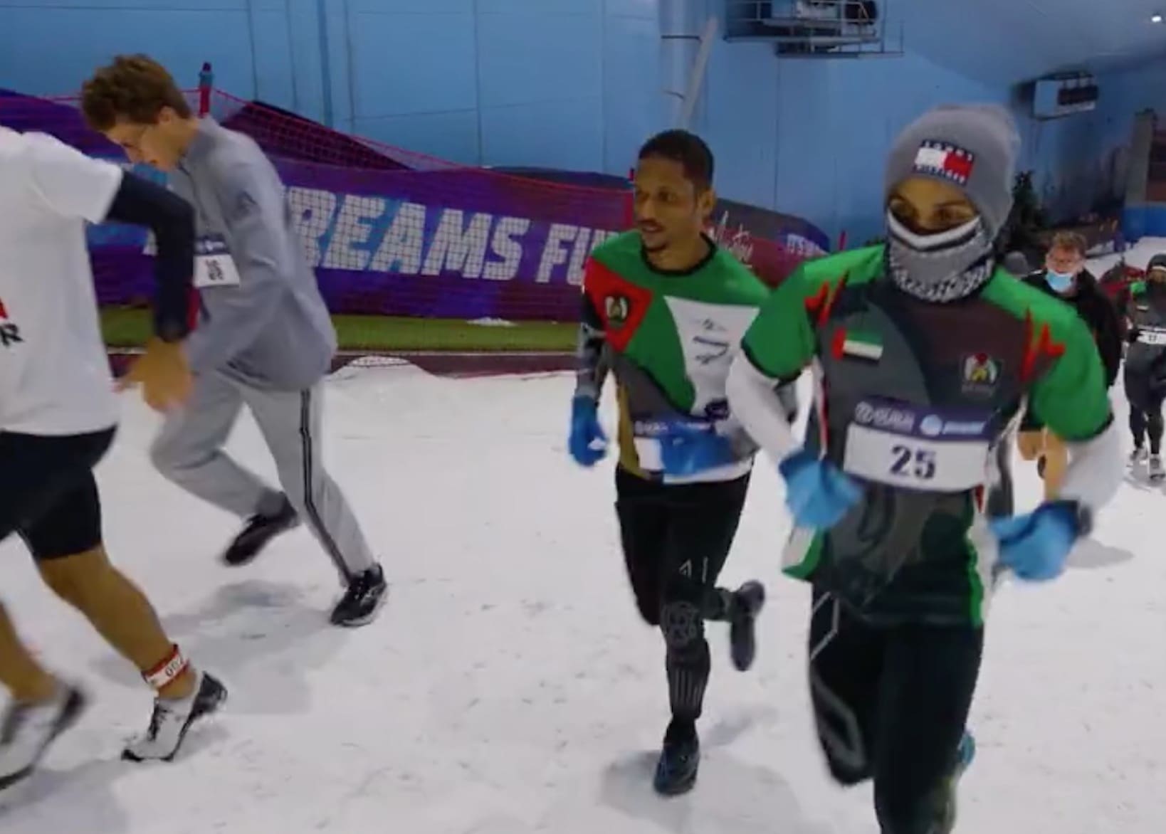 Runners Compete In 5k Snow Race At Dubai's Indoor Ski Resort