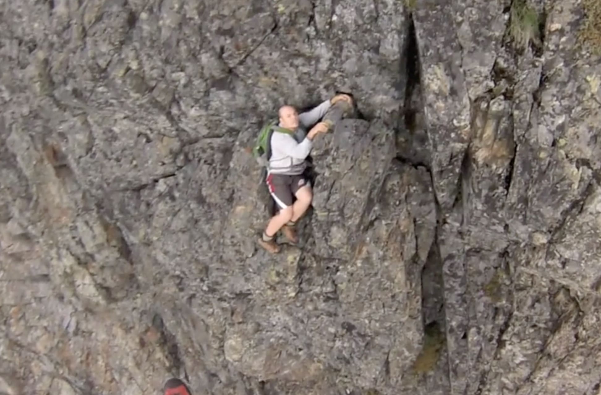 Helpless Hiker Needs Helicopter After Getting "Cliffed Out"