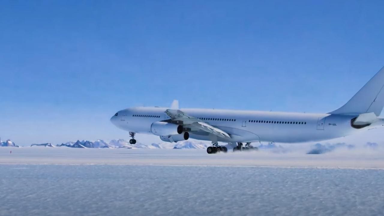 WATCH: Landing The First Ever Airbus A340 In Antarctica