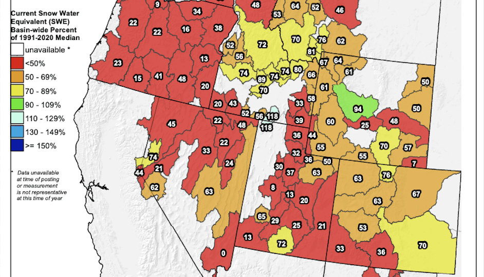 Snowpacks Across The West Are Far Below Normal For December 1