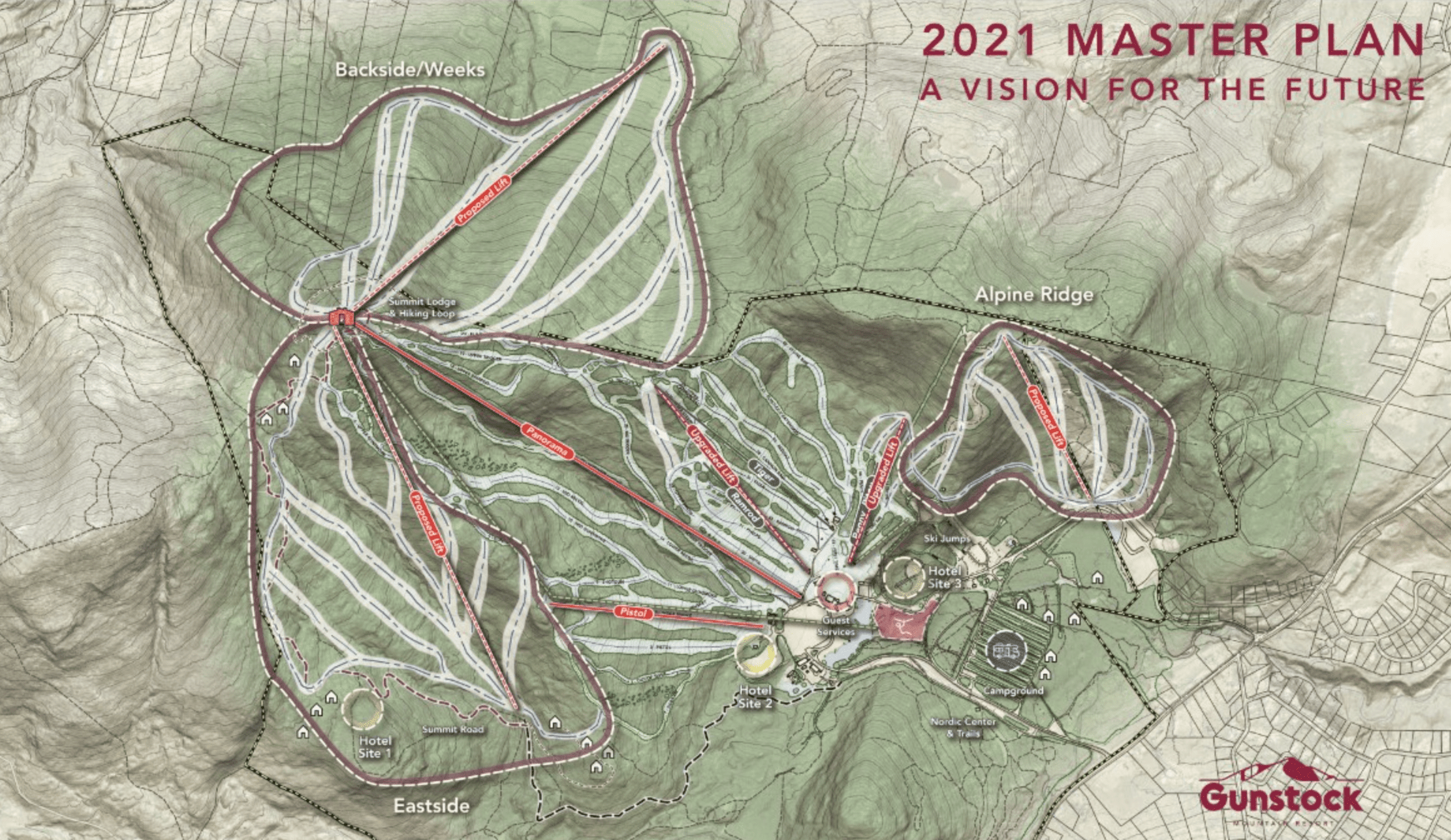 Gunstock Mountain Trail Map Gunstock Mountain Resort Unveils Master Development Plan To Community