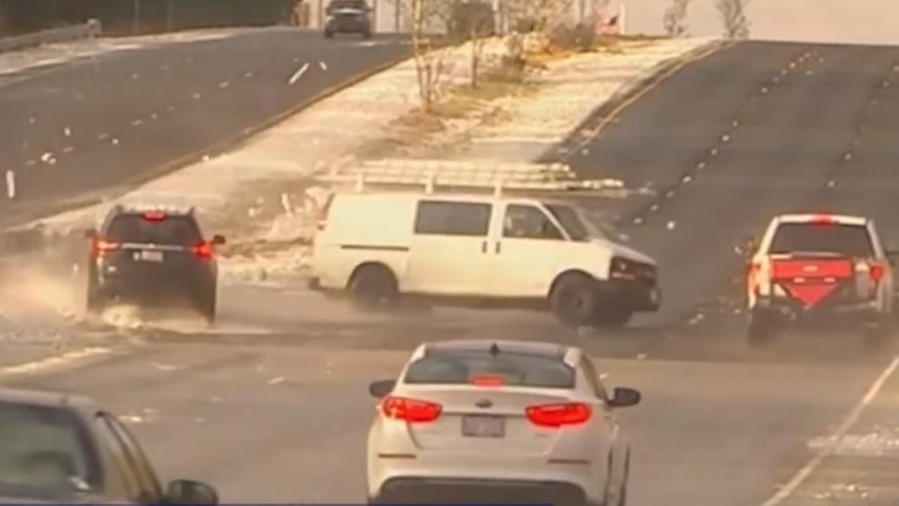 WATCH: Icy Bridge Causes Havoc In North Carolina