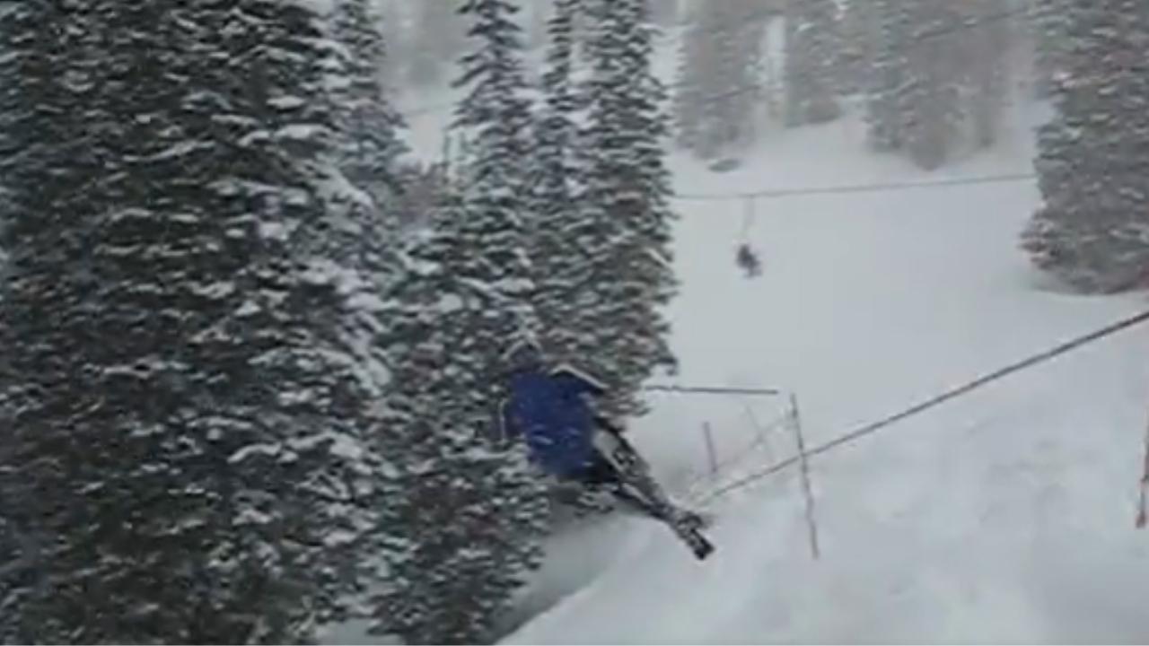 Skier Gets Wrecked Trying To Jump Ski Area Boundary Rope