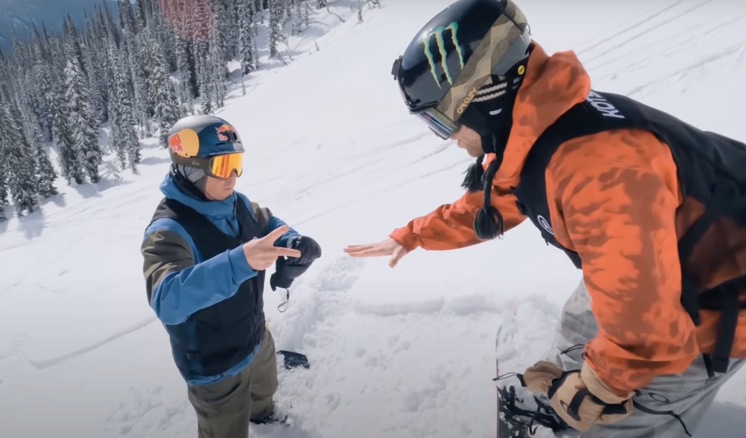 Travis Rice & Sage Kotsenburg Go Trick For Trick On Canadian Cliff Band