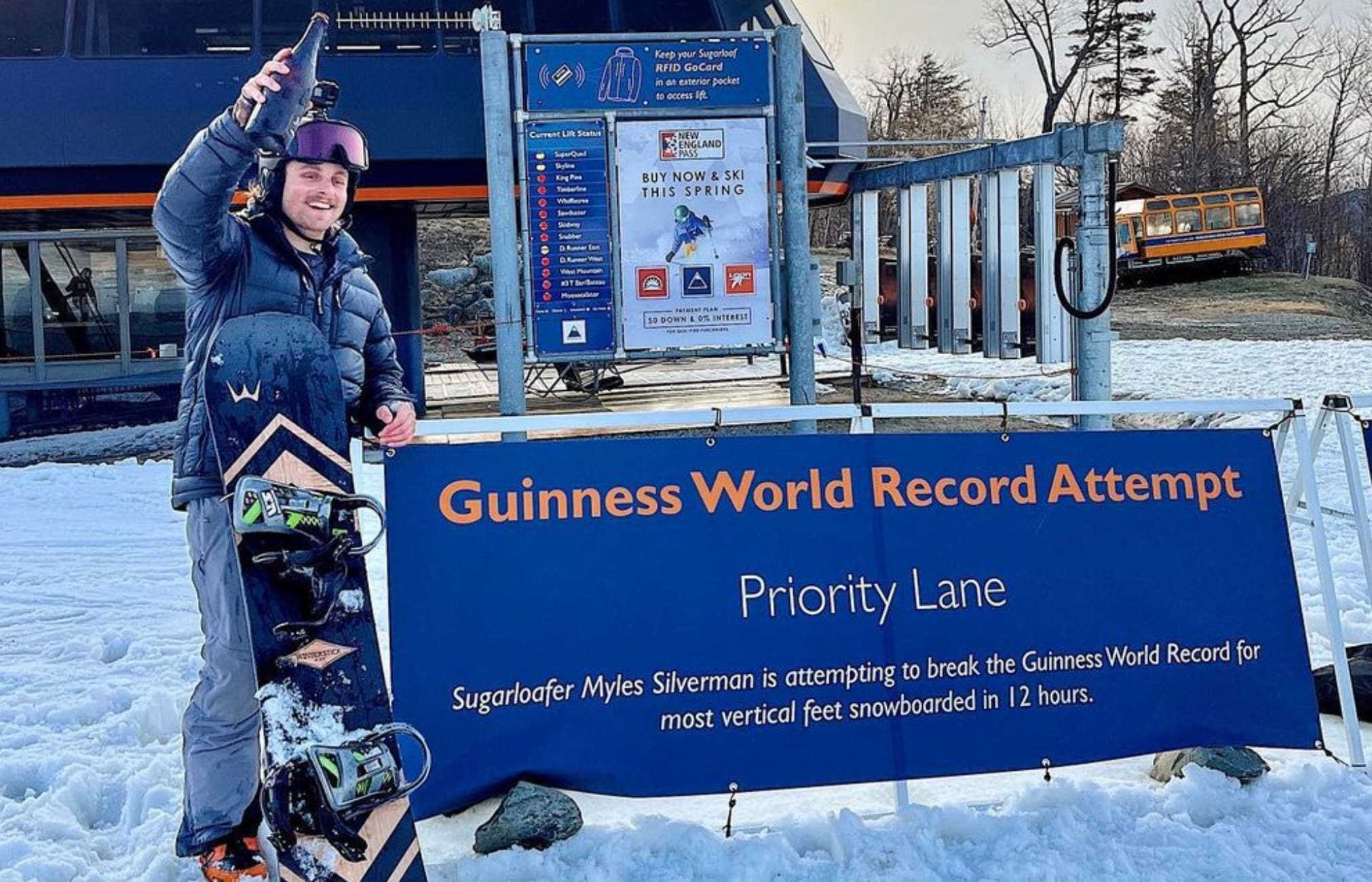 Sugarloaf Snowboarder Sets Guinness Record For Most Vertical Feet In 12 Hours