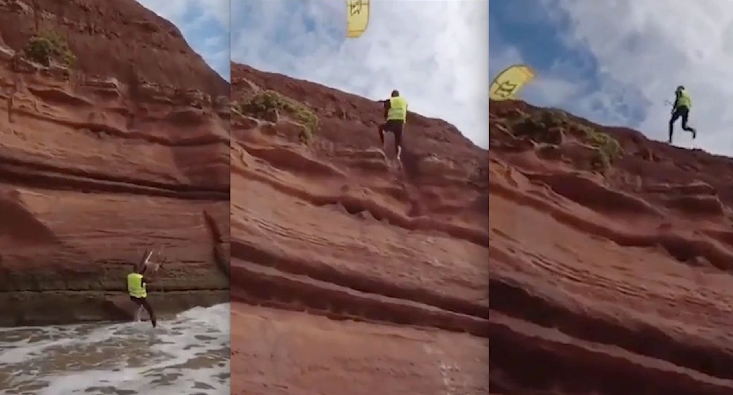 VIDEO: Kiteboarder Uses Wind To Literally Walk Up A Wall
