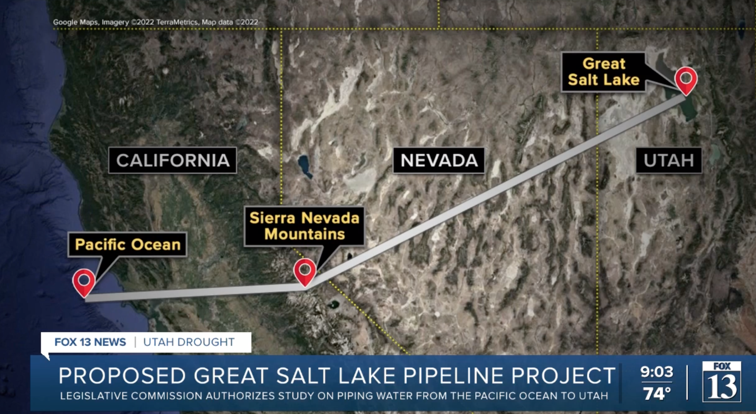 Utah Considering Pipeline From Pacific Ocean to the Great Salt Lake