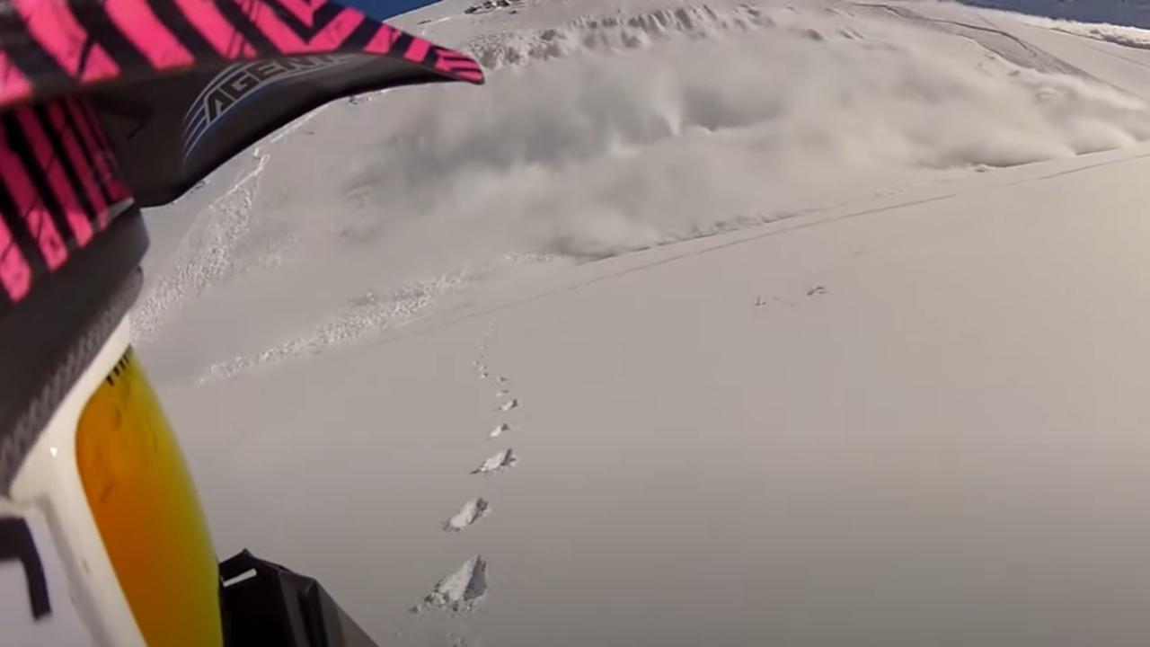 Snowmobiler Outruns Avalanche On Foot (Watch)