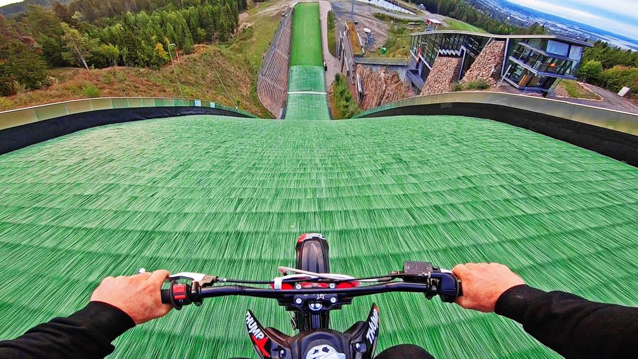 WATCH: Illegally Jumping Dirt Bike On Ski Jump