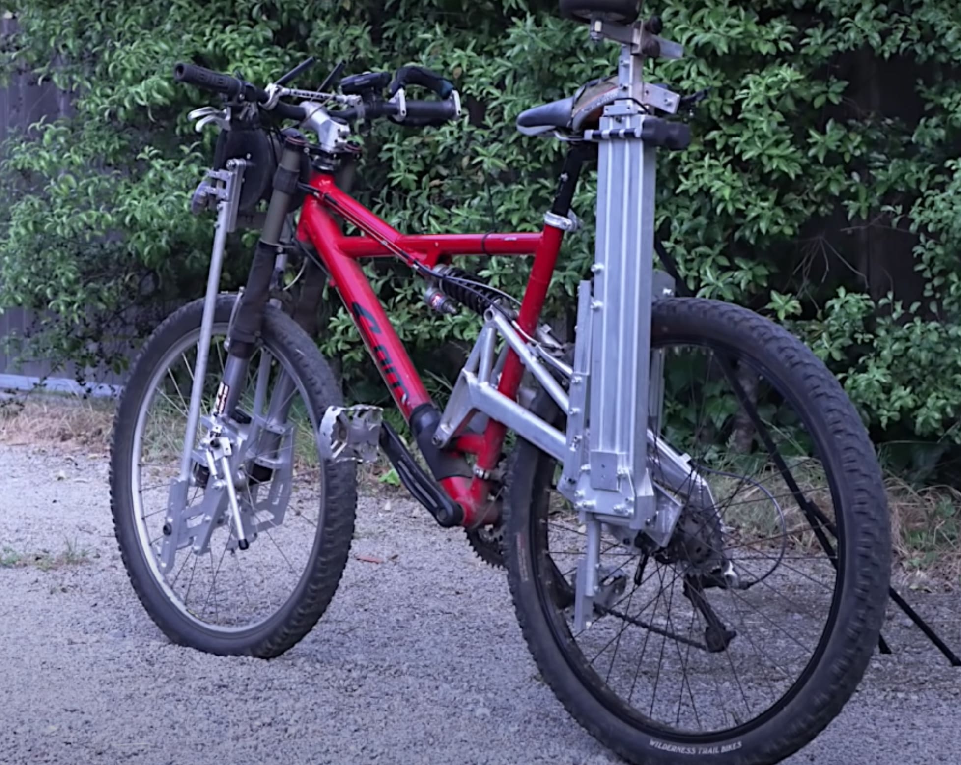 Engineer Creates Homemade Railroad Bike With Folding Outriggers