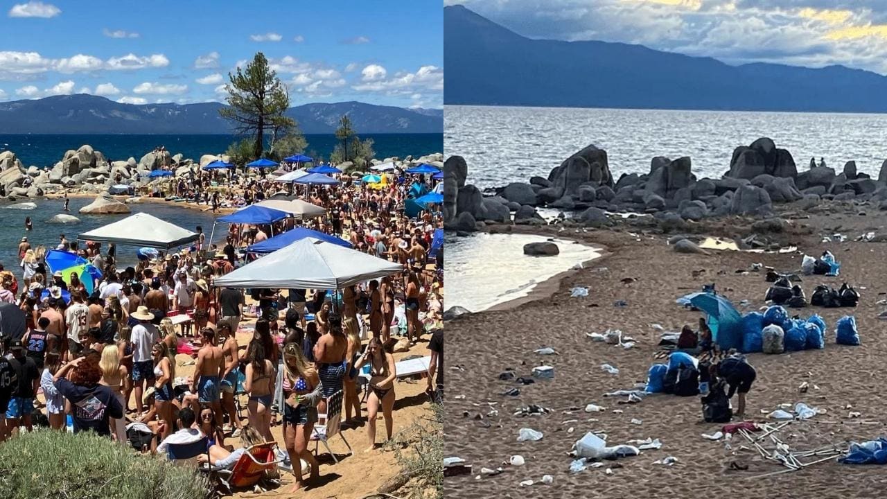 Lake Tahoe Beach Left Trashed After 4th Of July Party