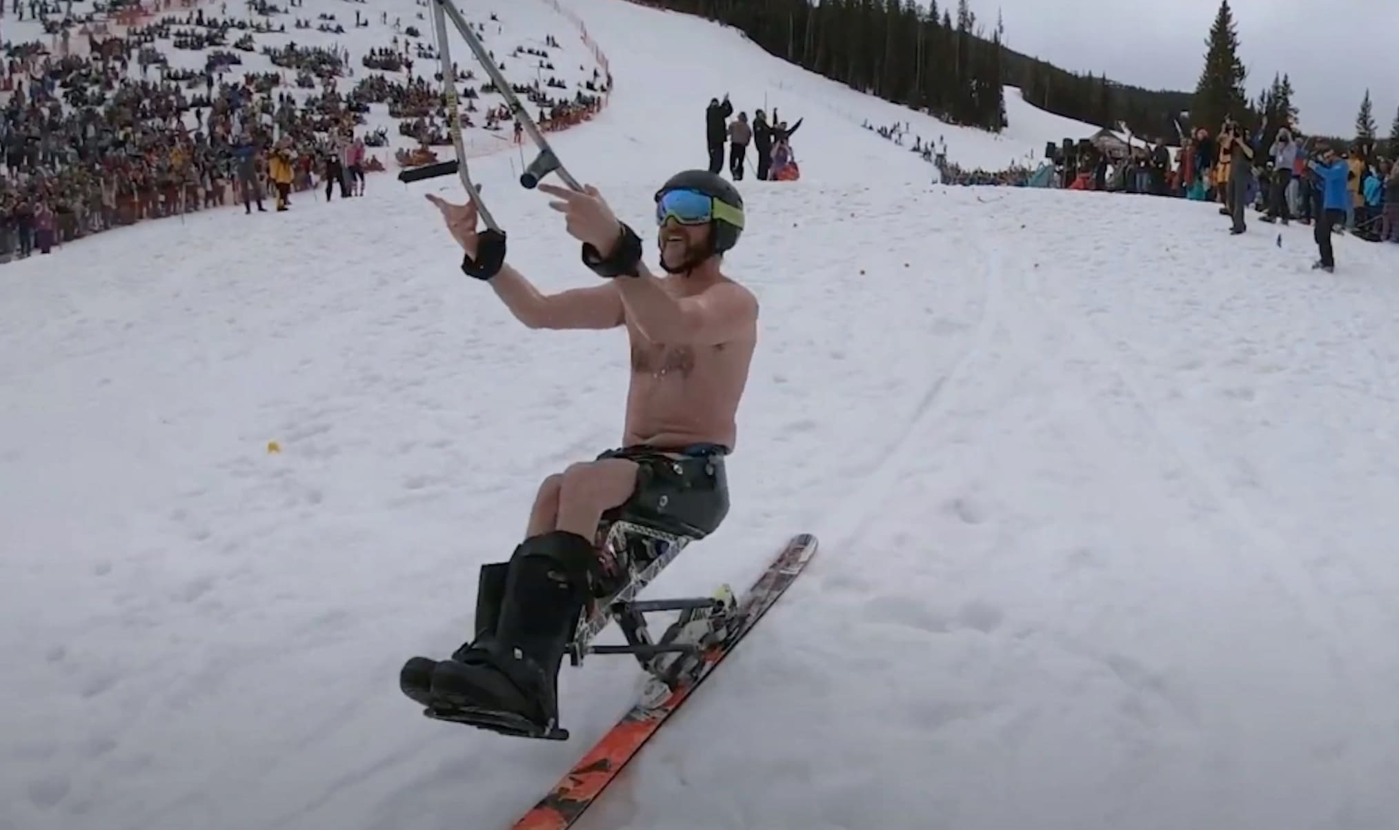 WATCH SitSkier Crushes Pond Skim Big Sky Resort