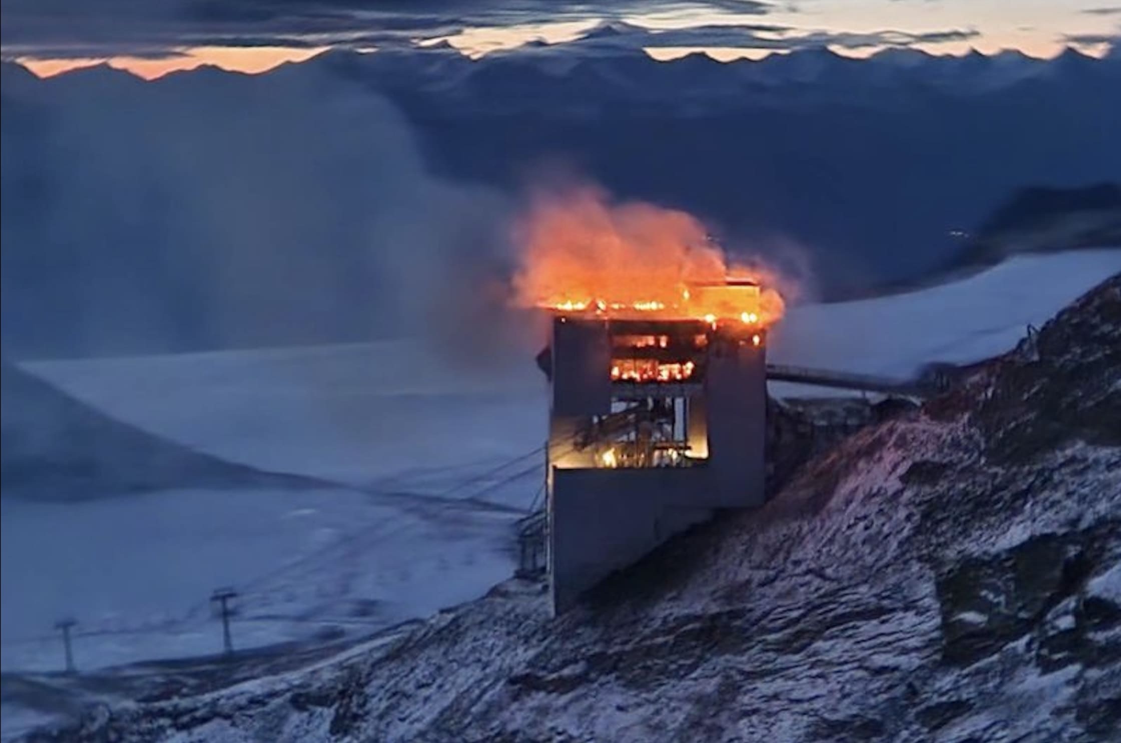 Fire Destroys Mountaintop Restaurant in Swiss Alps