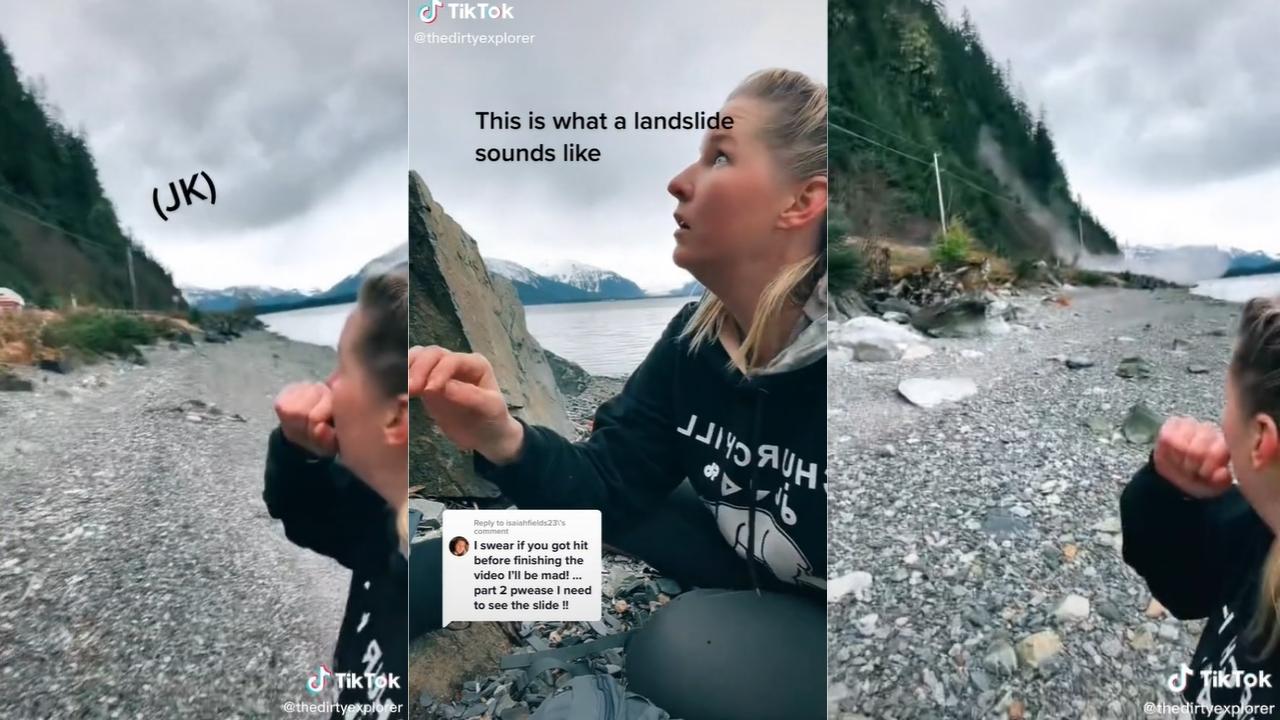 Alaskan Woman Flees From Incoming Rockslide (Intense)
