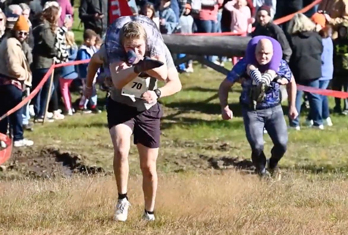 VIDEO: North American Wife Carrying Championship (Winner Gets Wife's Weight in Beer)