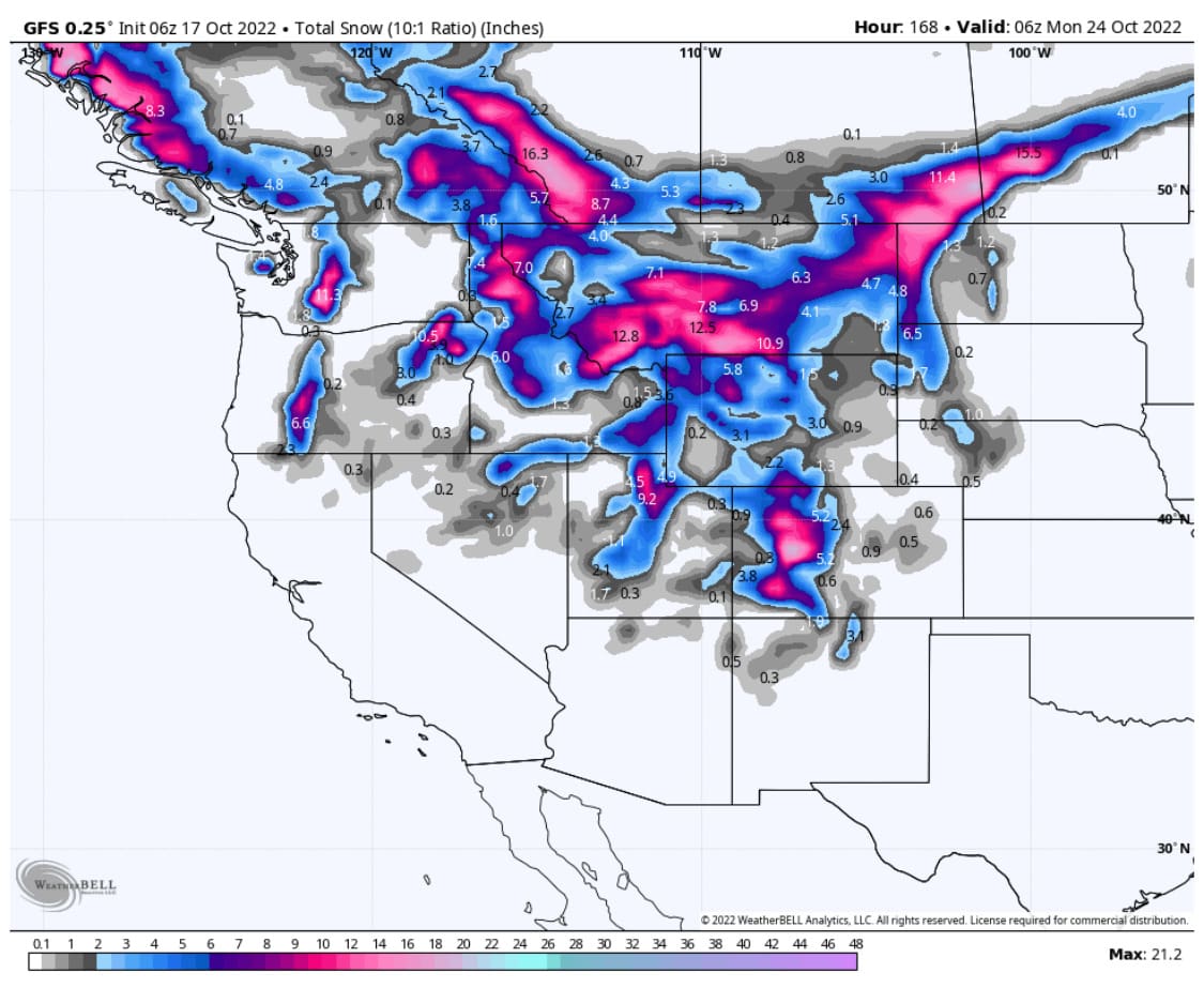 POWDER ALERT! The West Is Expected To Receive A Foot Of Snow!