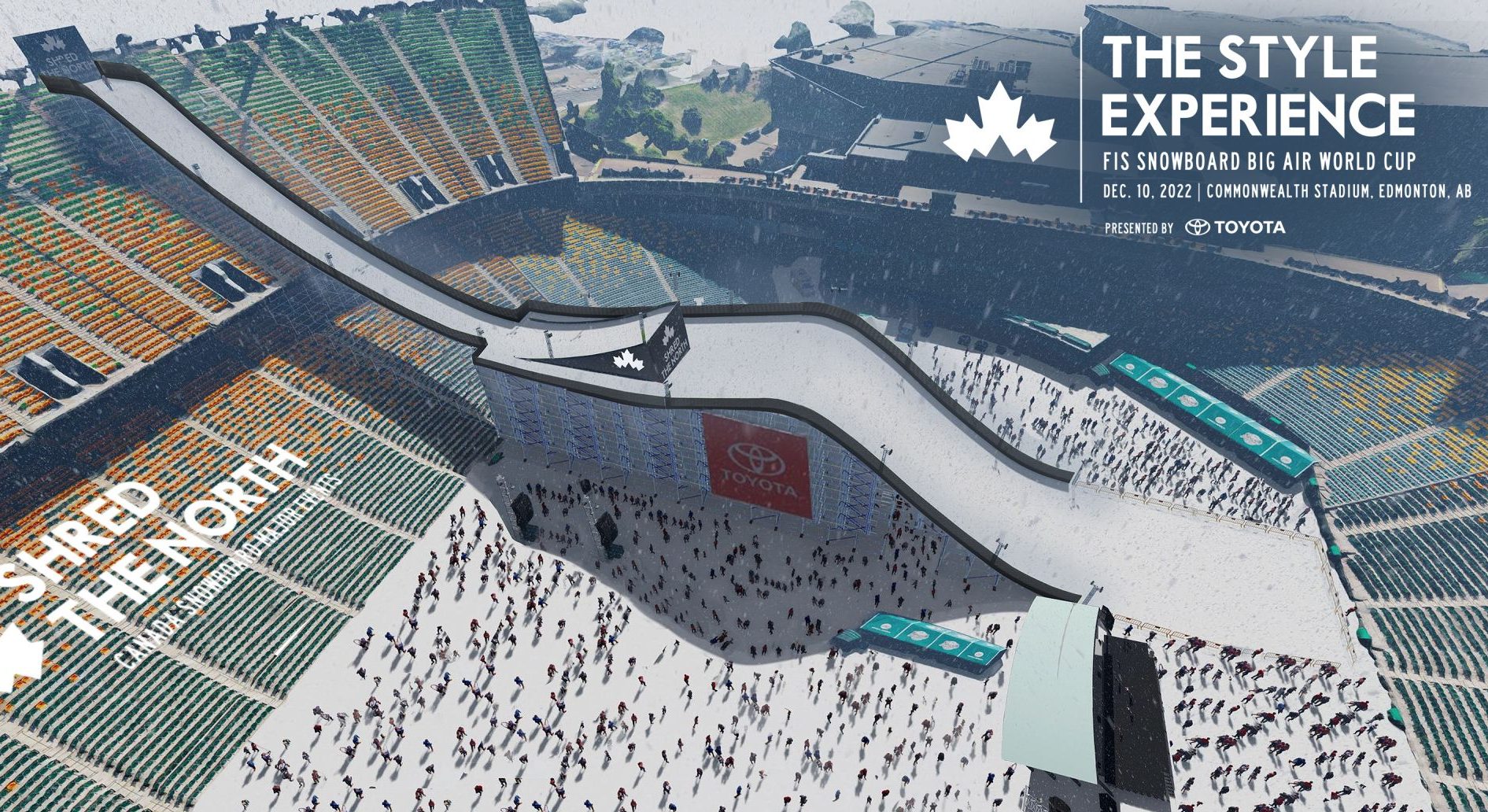 Massive Snowboarding Jump Built At Canadian Stadium For Big Air Event