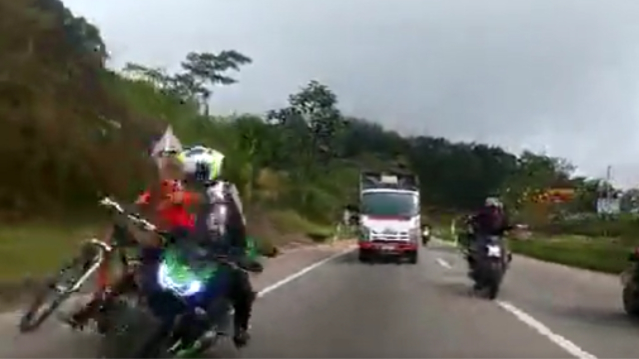 Speeding Motorcyclists Slams Into Cyclist In Bike Lane (Shocking Video)