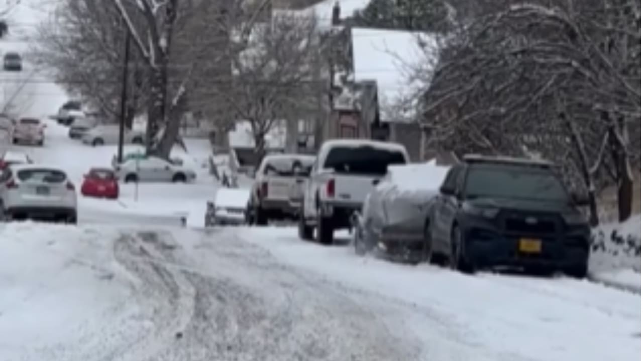 Cop Car Causes Domino Effect On Icy Road (Watch)
