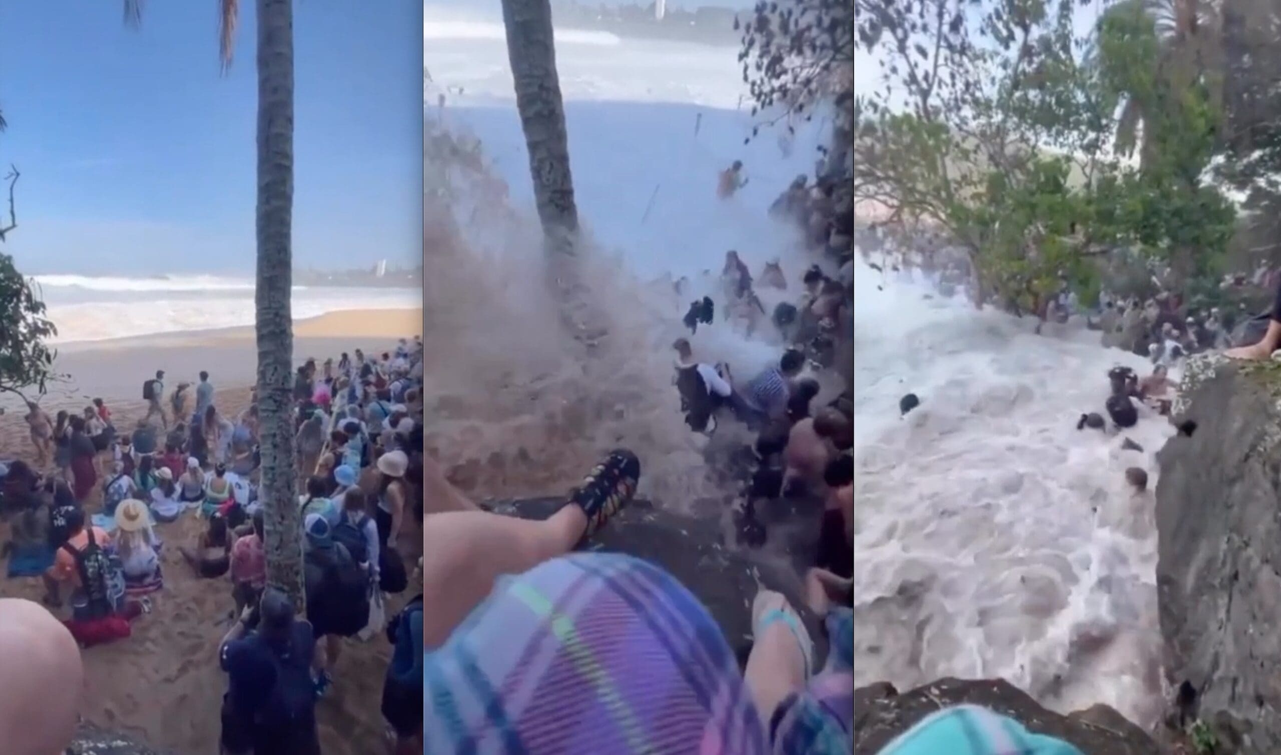 VIDEO: Unprepared Spectators Slammed By Surf @ Hawaiian Big Wave Competition