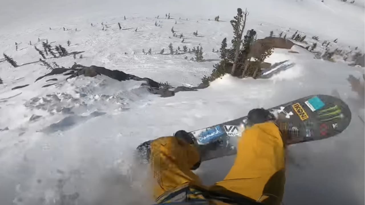 WATCH: Snowboarder Accidentally Hucks Huge Cliff