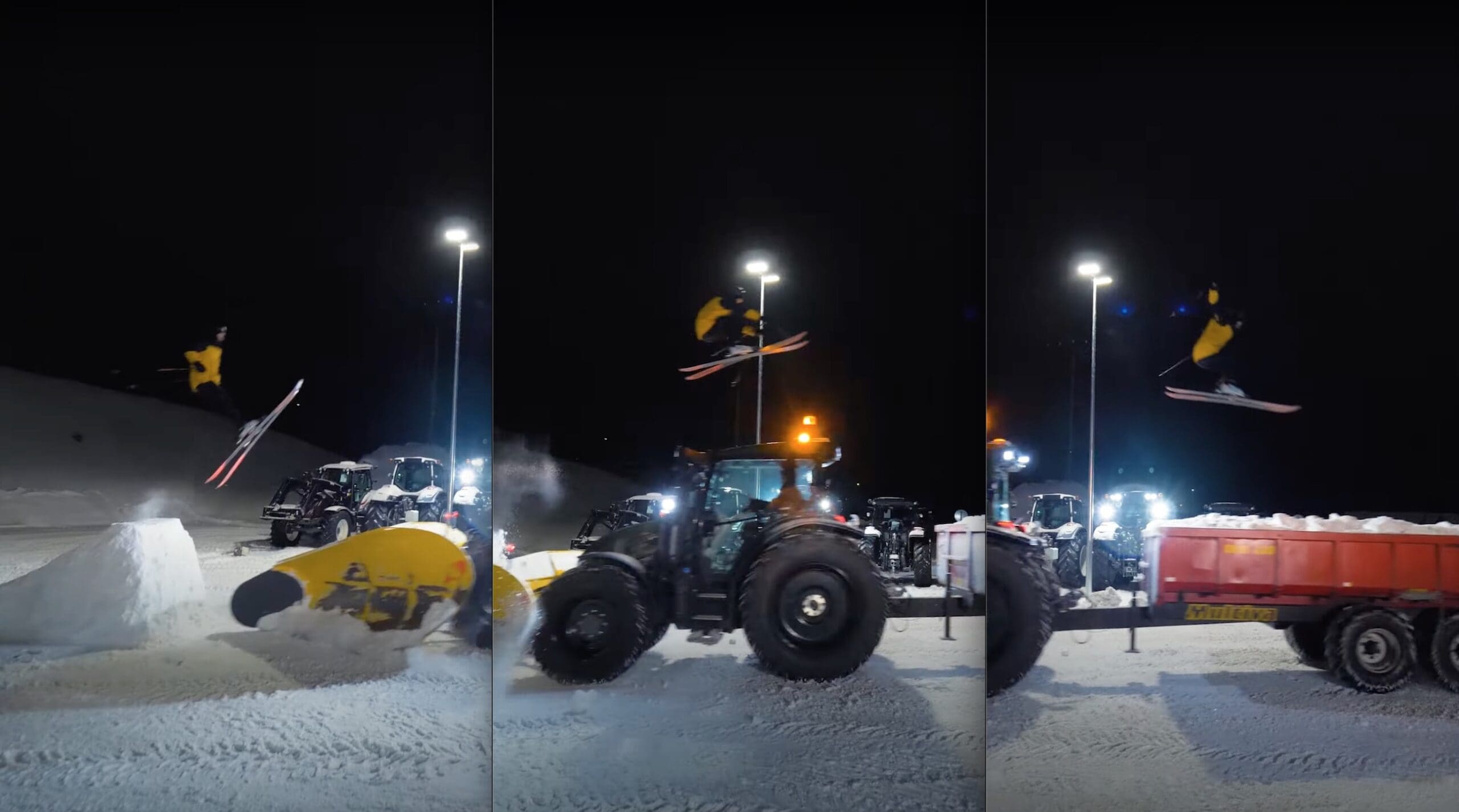 VIDEO: Skier Launches Over Incoming Snowplow