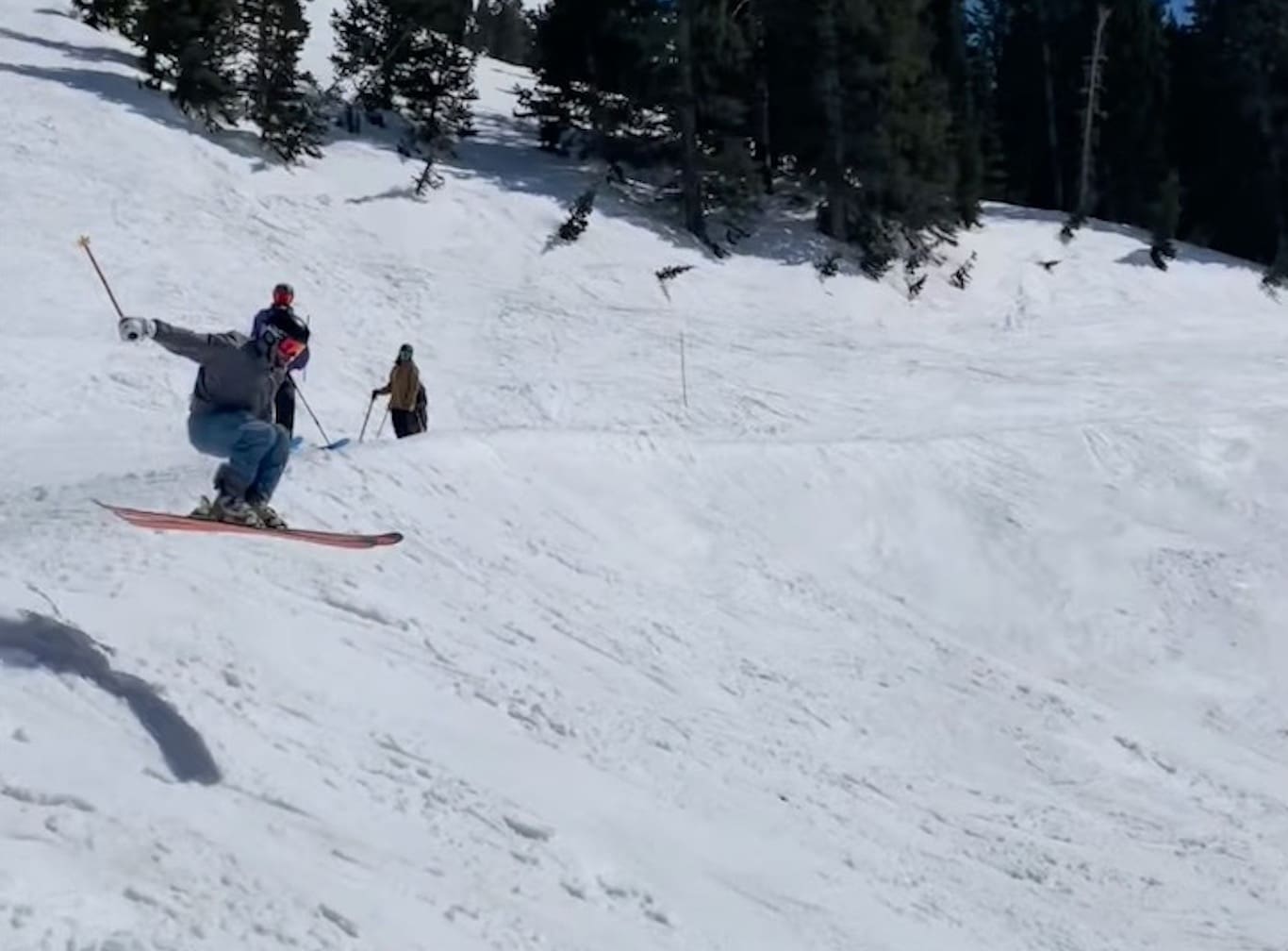 VIDEO: Snowbird Skier Clears Cat Track In Majestic Springtime Send