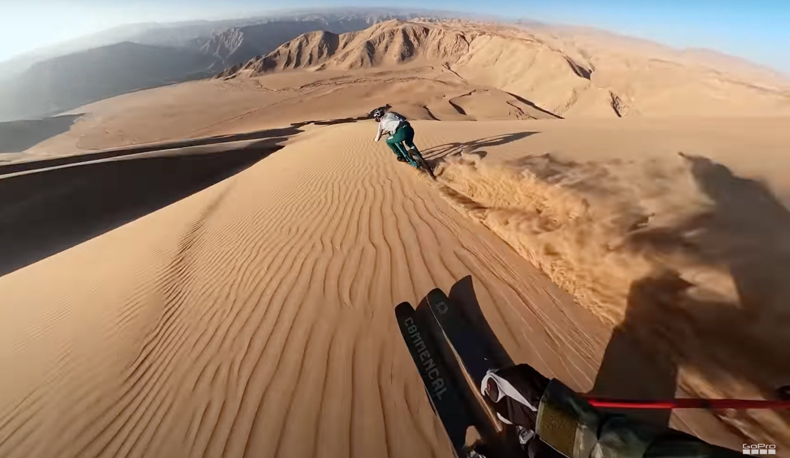 Skier & Mountain Biker Rip The World's Tallest Sand Dune